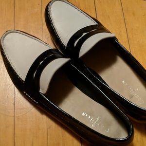 Black and White colehaan flat loafers